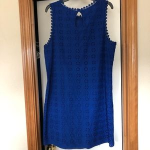 Max Studio blue eyelet shift dress NWT